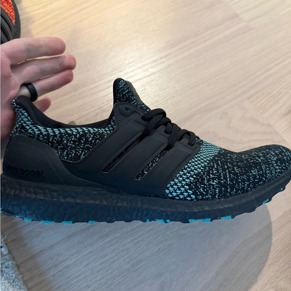 Adidas UltraBoost Men’s 11.5 Black Teal Running Shoes - Picture 12 of 13